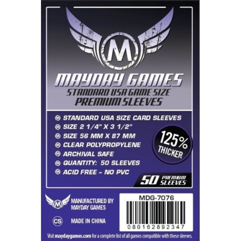 Mayday USA Purple Premium 56 mm X 87 mm Sleeves (50)
