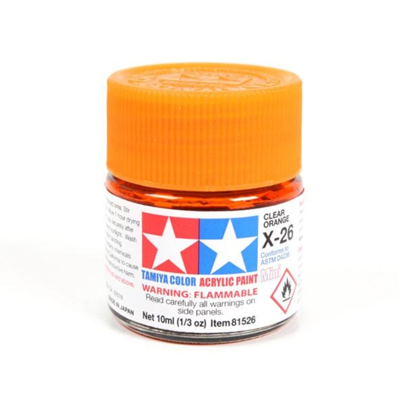 X-26 Clear Orange Mini Acrylic Paint – 10ml