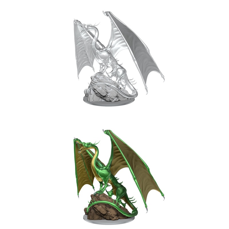 D&D Unpainted Minis WV17 Young Emerald Dragon