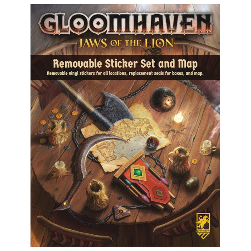 Gloomhaven: Jaws of the Lion Removable Sticker Set & Map