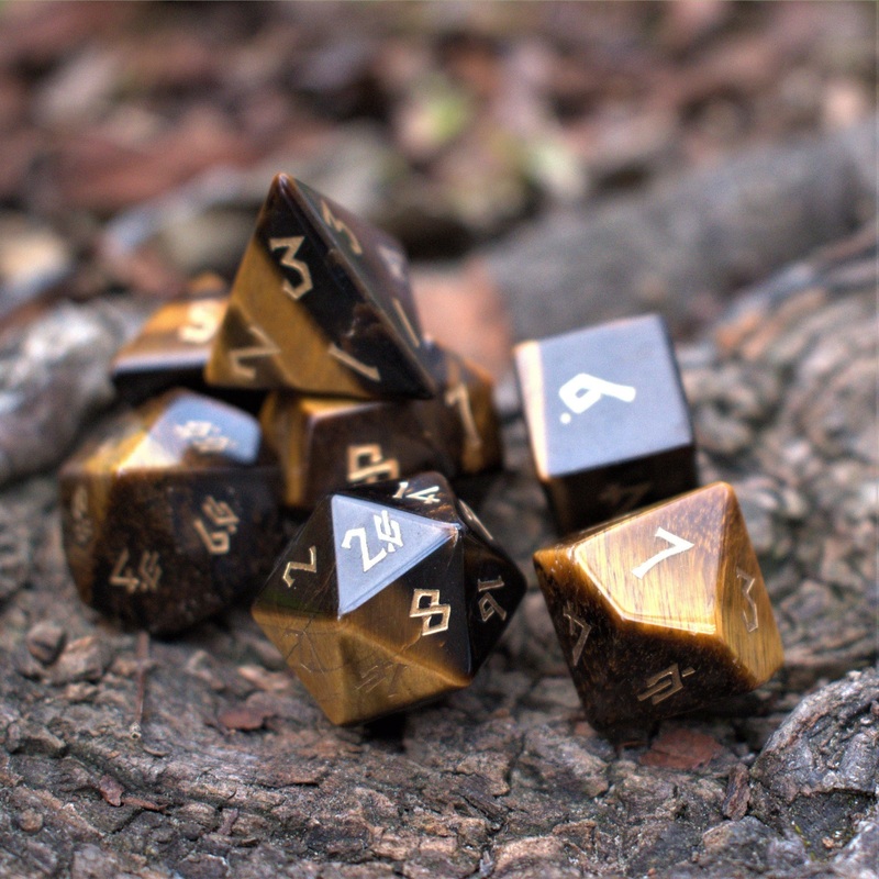 Yellow Tiger’s Eye Stone Dice