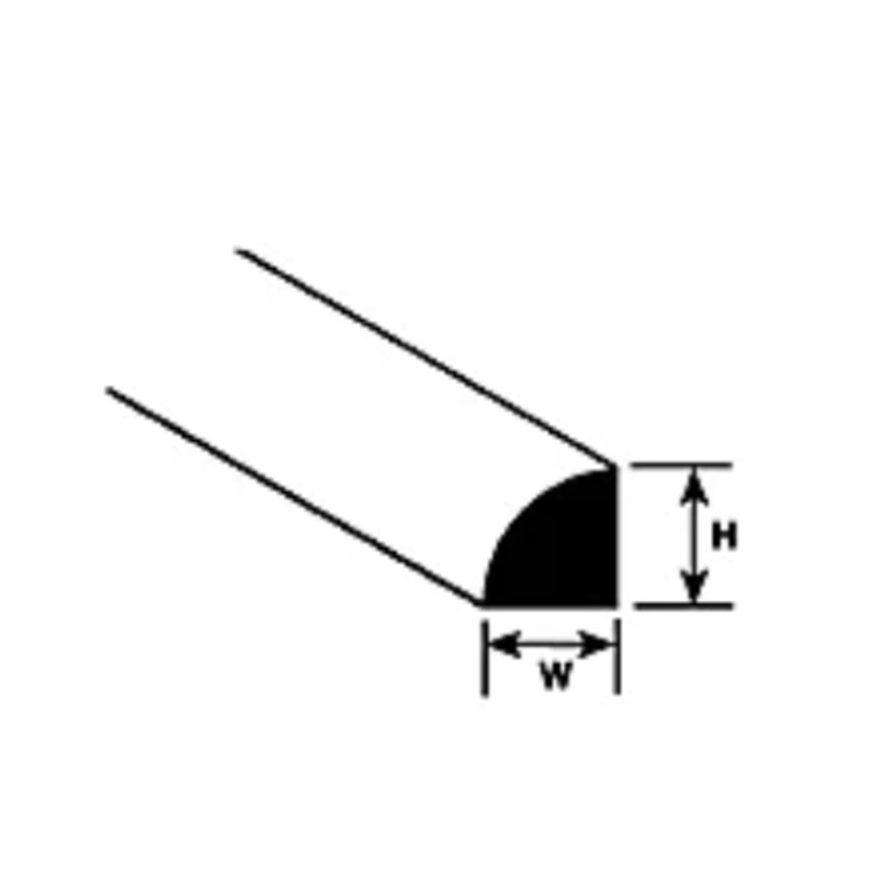 .080 QUARTER-ROUND STYRENE ROD 90894 (MRQ-80 / pack of 10)