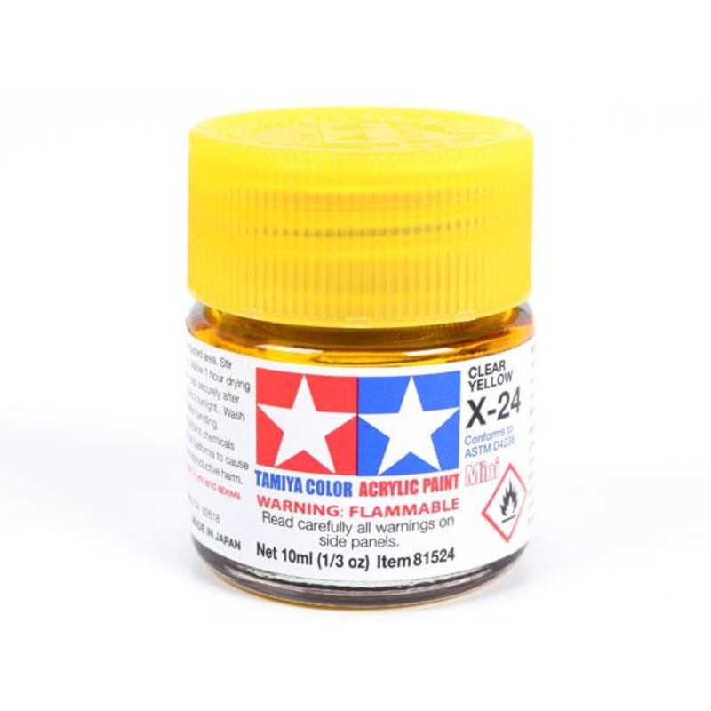 X-24 Clear Yellow Mini Acrylic Paint – 10ml