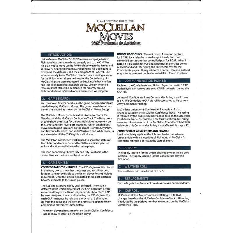 Worthington Publishing McClellan Moves, 1862 Peninsula to Antietam WPUB023