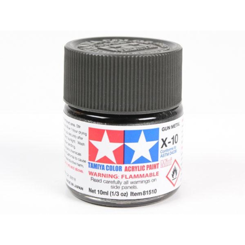 X-10 Gun Metal Mini Acrylic Paint – 10ml