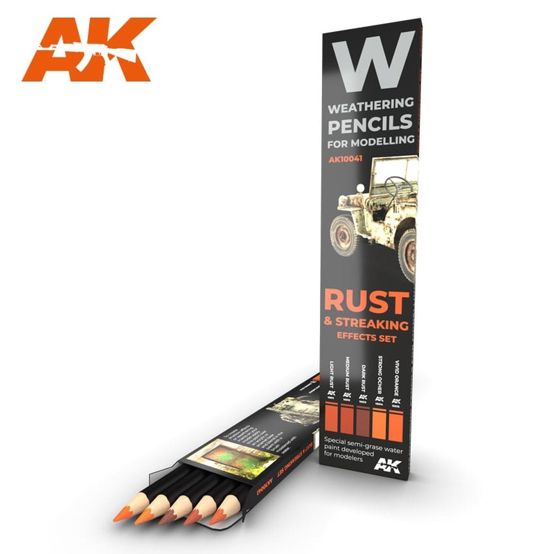 AK Interactive Weathering Pencil Set – Rust and Streaking