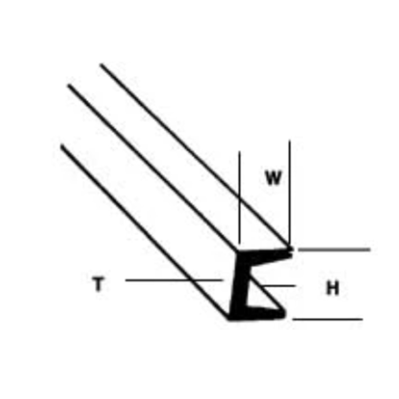 1/8″ STYRENE DEEP CHANNEL 90583 (UFS-4 / pack of 8)