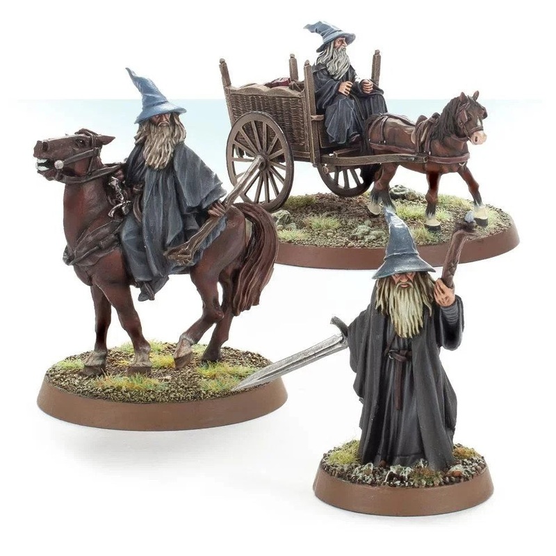 Gandalf the Grey Foot, Mounted and on Cart