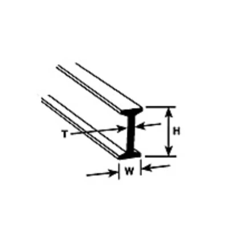 1/2″ STYRENE I BEAM 90520 (BFS-16 / pack of 4)