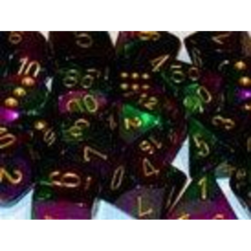 Dice Set Gemini Green Purple/Gld (7) CHX26434